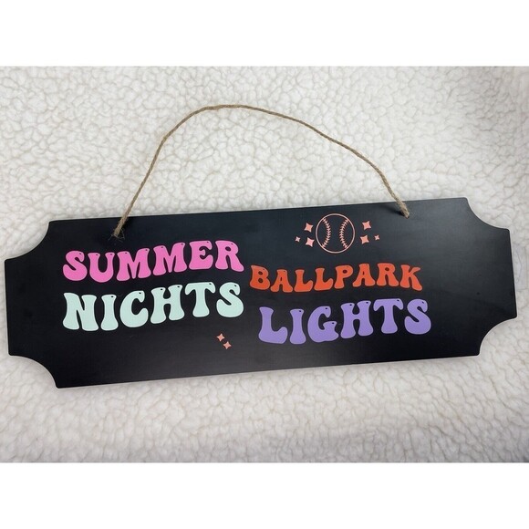 Homemade Summer Nights Ballpark Lights Sign.. - Picture 1 of 6
